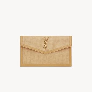 YSL UPTOWN POUCH IN MICRO RAFFIA
